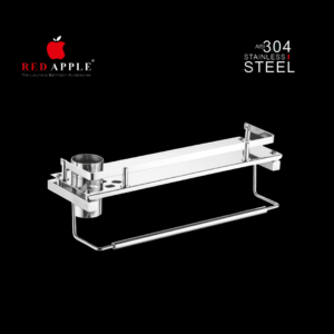 SHELF Series S S Shelf With Napkin Holder & Toothbrush Tumbler (SS 304 Range) by Red Apple