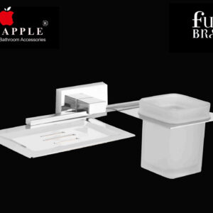 DANUBE SERIES SOAP DISH & TOOTHBRUSH TUMBLER by Red Apple®( FULLY BRASS )