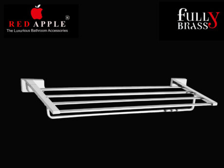 DANUBE SERIES TOWEL RACK WITH ROD 24" by Red Apple®( FULLY BRASS )