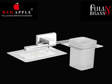 DANUBE SERIES SOAP DISH & TOOTHBRUSH TUMBLER by Red Apple®( FULLY BRASS )