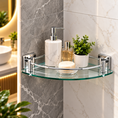 Glass Corner & Shelf